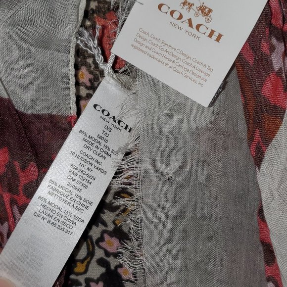 Coach multi-colored light weight spring scarf. NWT - Picture 4 of 4